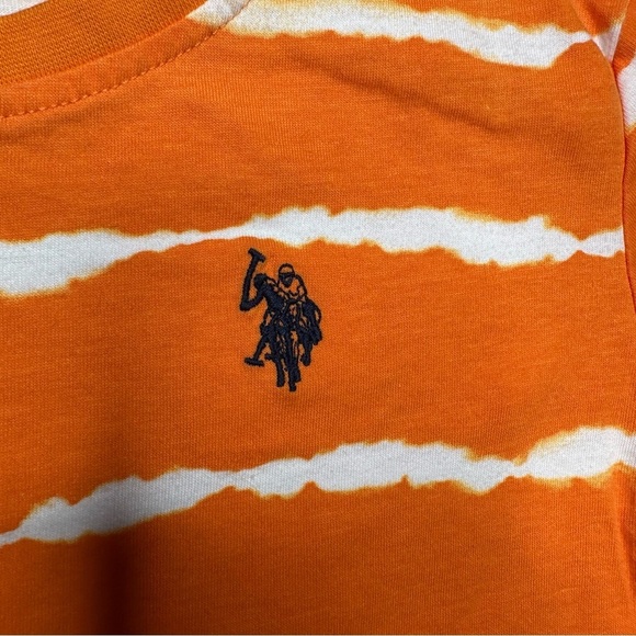 US Polo Assn. T-Shirt Orange & White Striped Size 7 - Picture 4 of 16